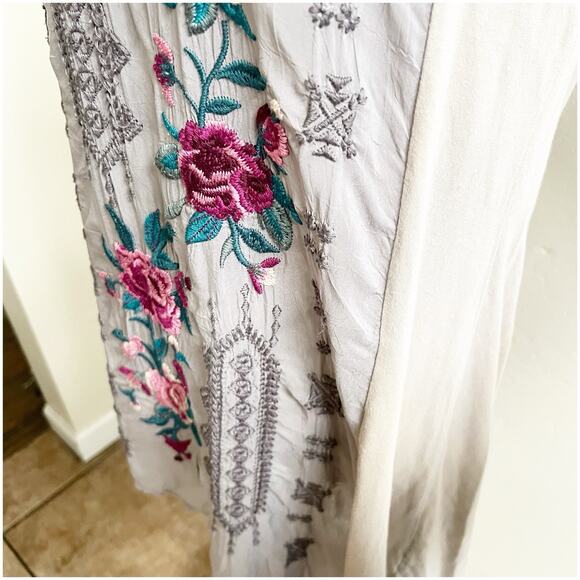 Johnny Was Mishka Rose Floral Embroidered Tunic Top Pink Size Small - Picture 8 of 11